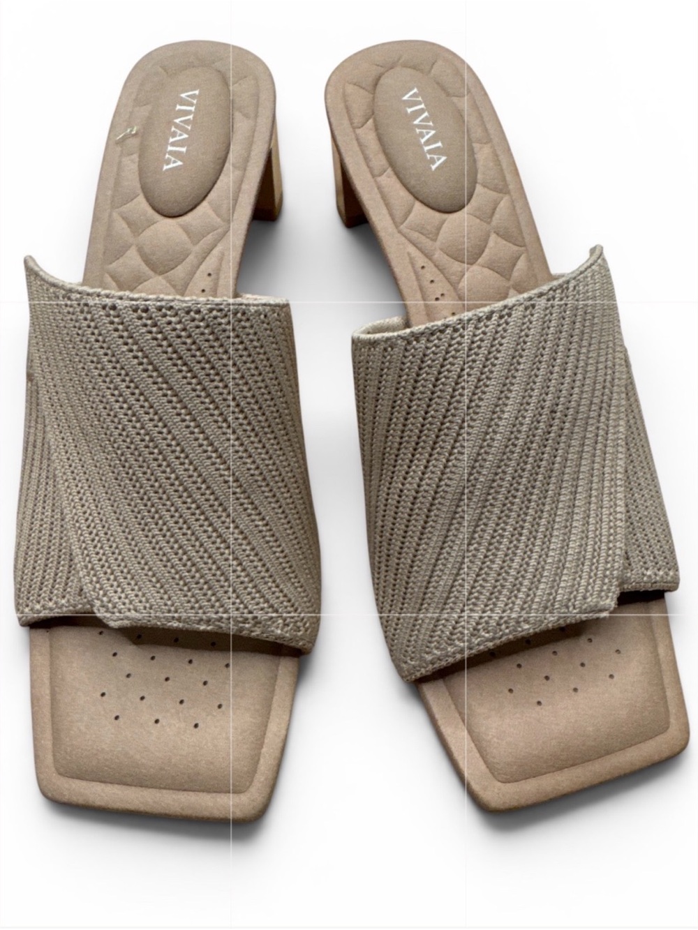 Vivaia Square-Toe Block Heel Sandals (Jade Pro) Almond Color 37 US 6.5